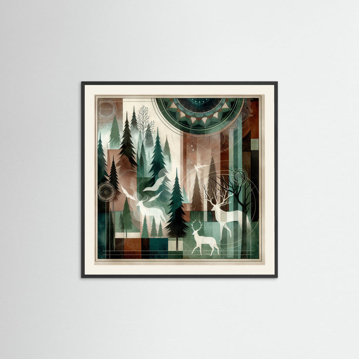 Black Wood Square Mystical Forest