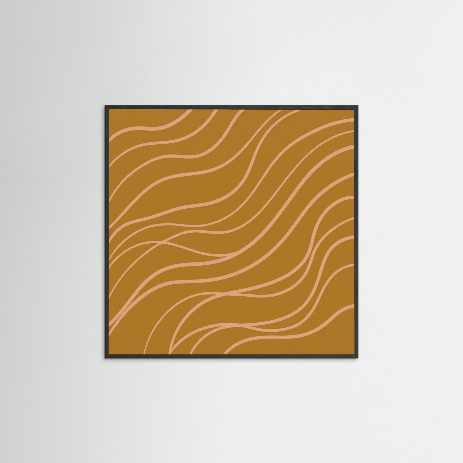 Black Wood Square Ochre Line Flow