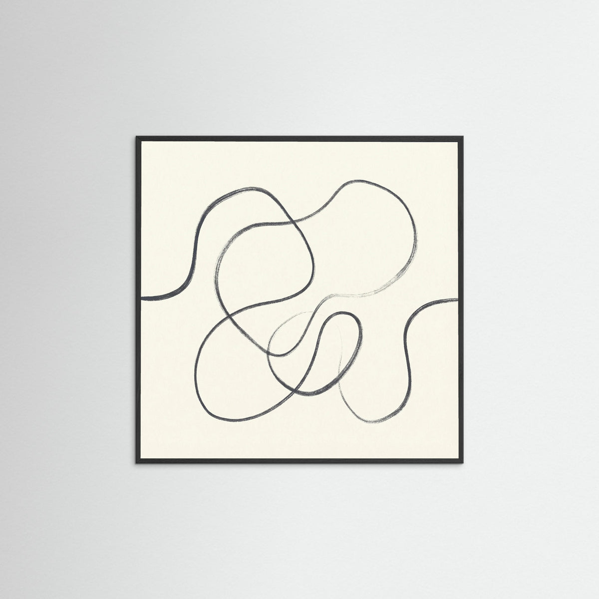 Black Wood Square Organic Flow Beige