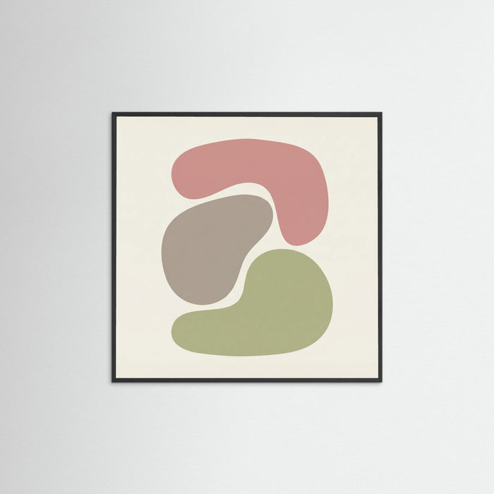 Black Wood Square Organic Forms Calm