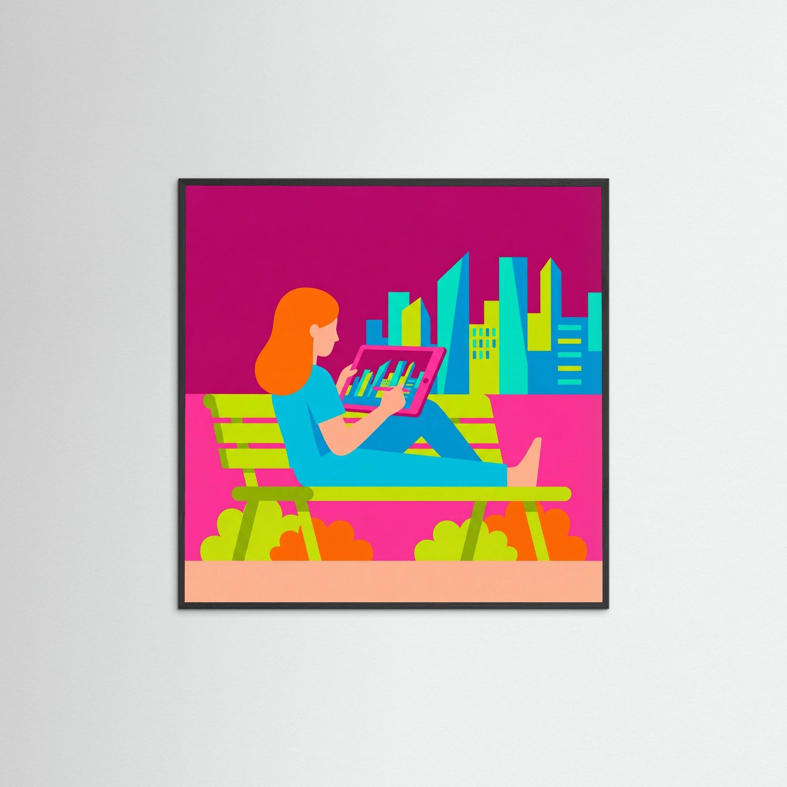 Black Wood Square Vibrant Existence