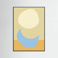 Black Wood Stacked Ovals in Soft Yellow and Light Blue Poster