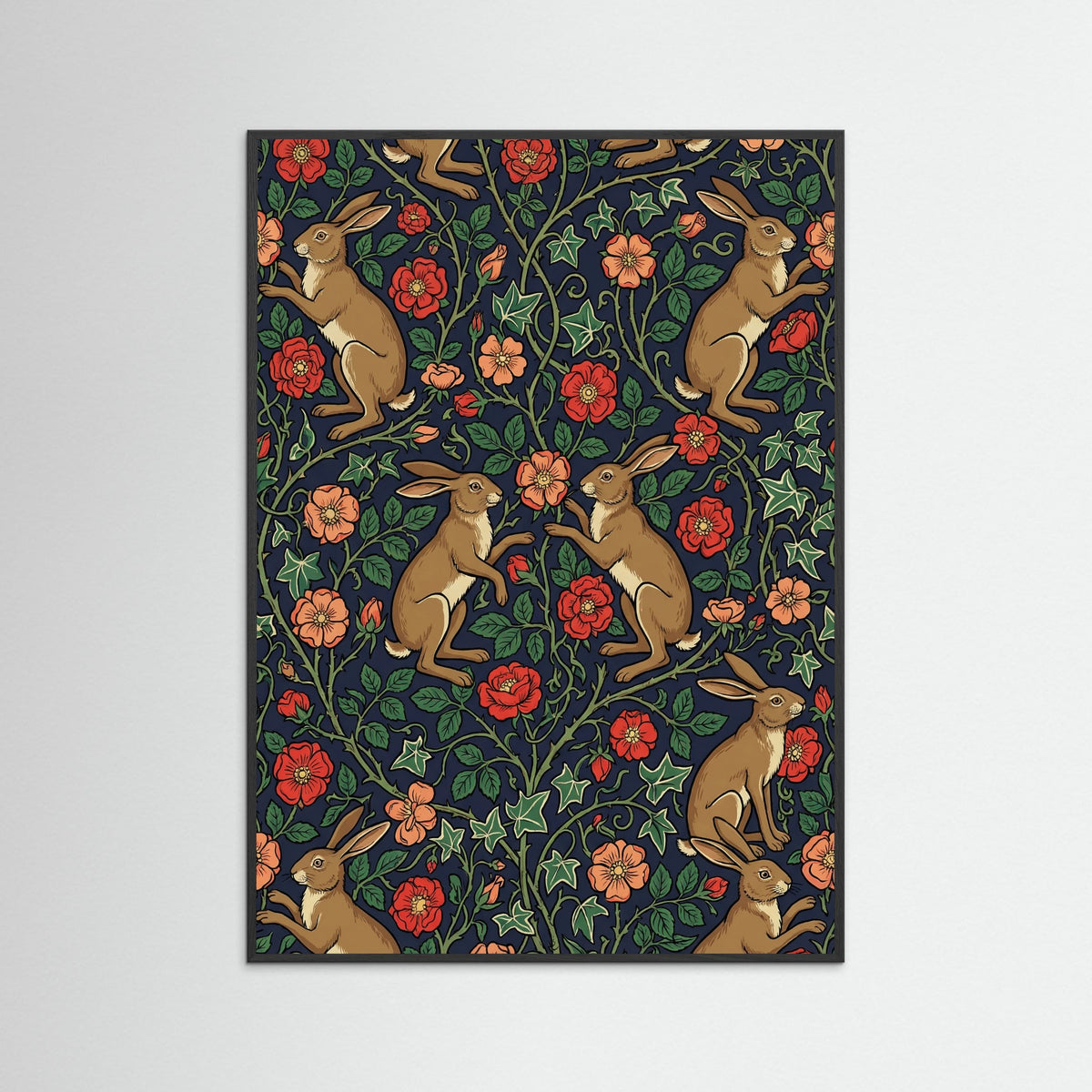 Black Wood Strawberry Thief Pattern