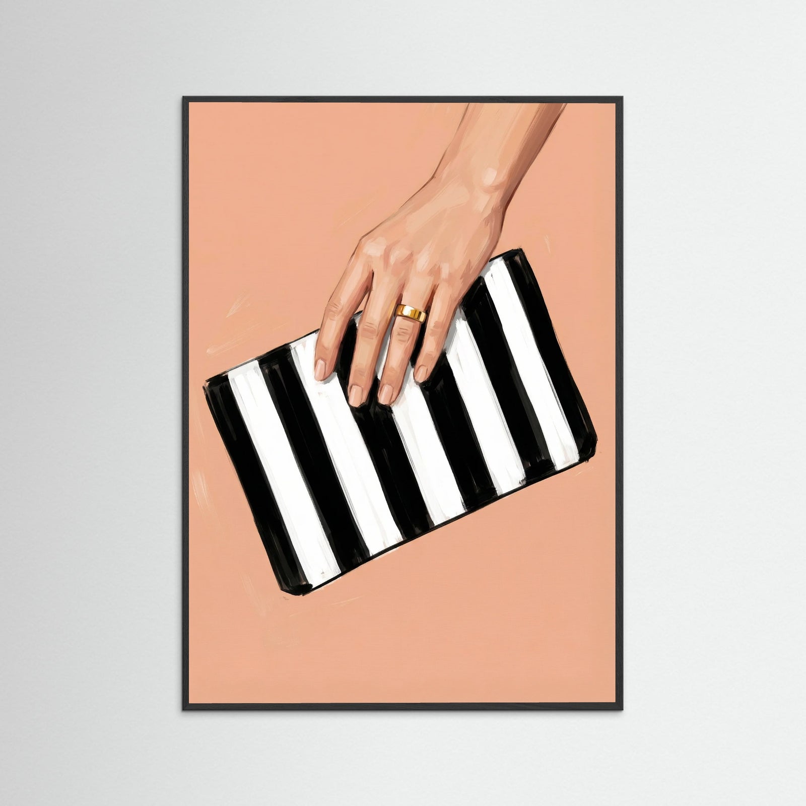 Black Wood Striped Chic