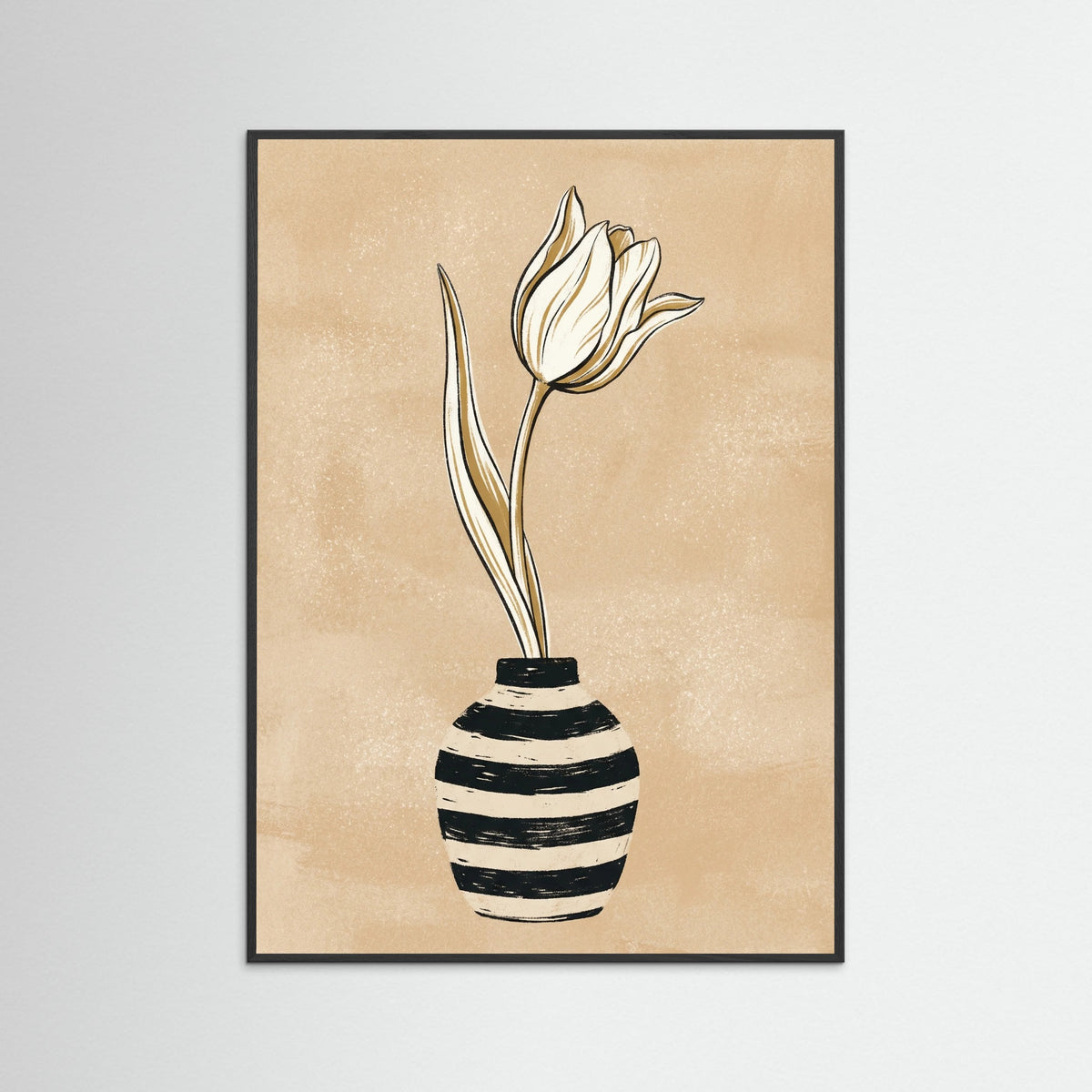 Black Wood Striped Daisies