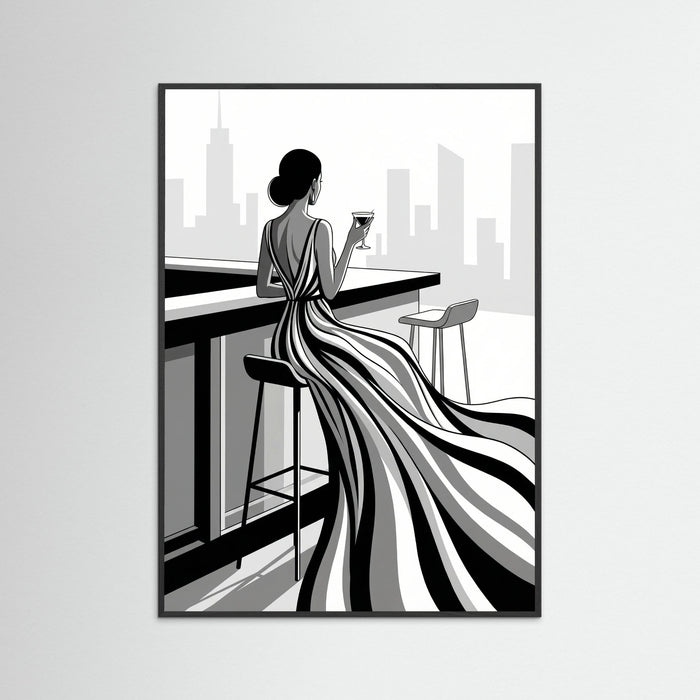 Black Wood Striped Elegance