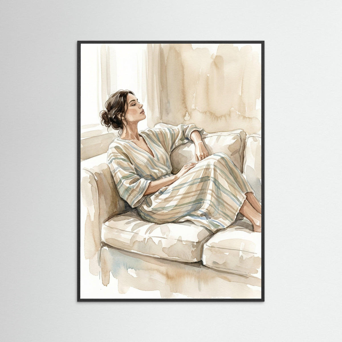 Black Wood Striped Serenity Beige