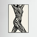 Black Wood Striped Silhouette Black
