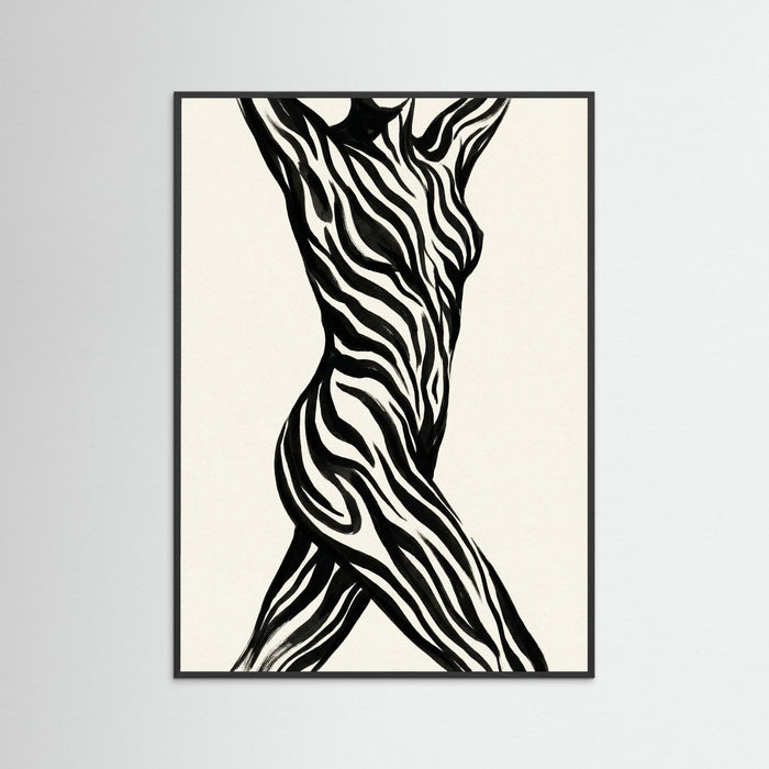 Black Wood Striped Silhouette Black