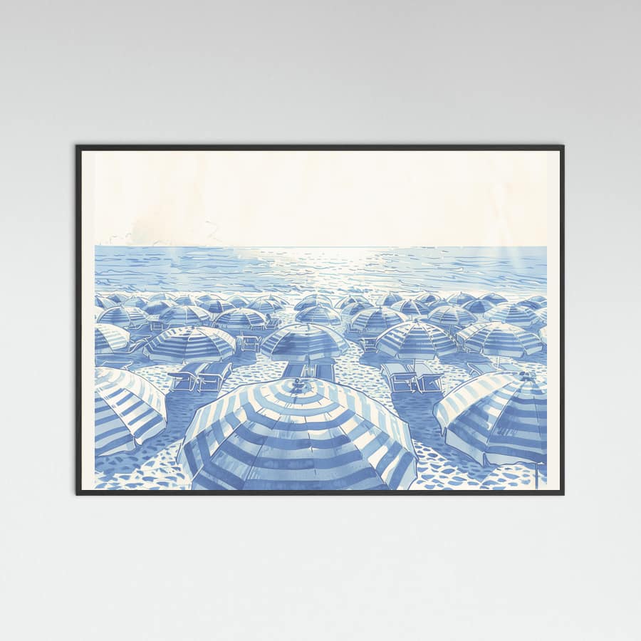 Poster Striped Umbrellas Parchment – poster e stampa artistica