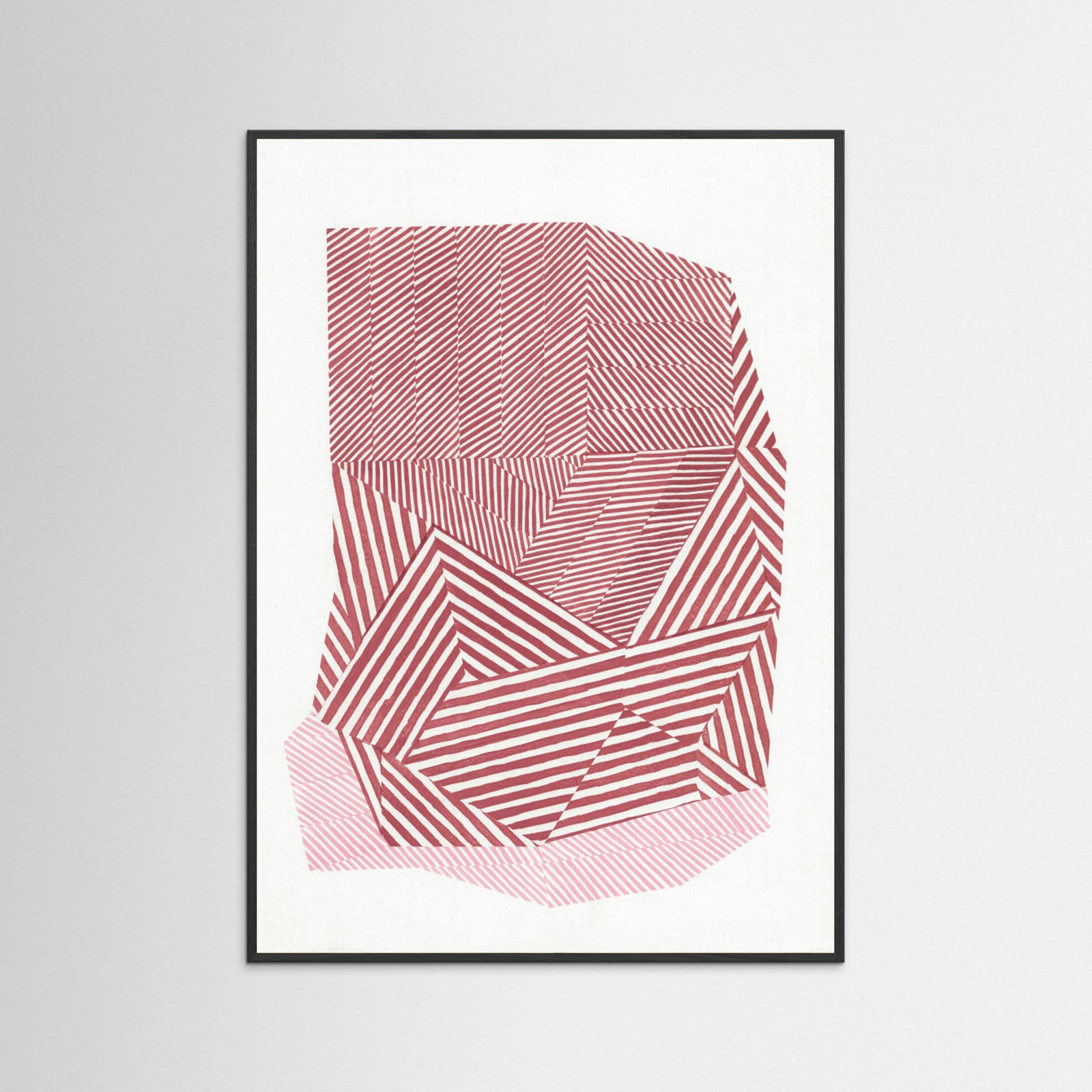 Black Wood Striped geometric shape Poster