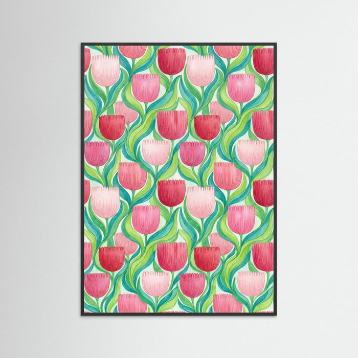 Black Wood Stylized Floral Array