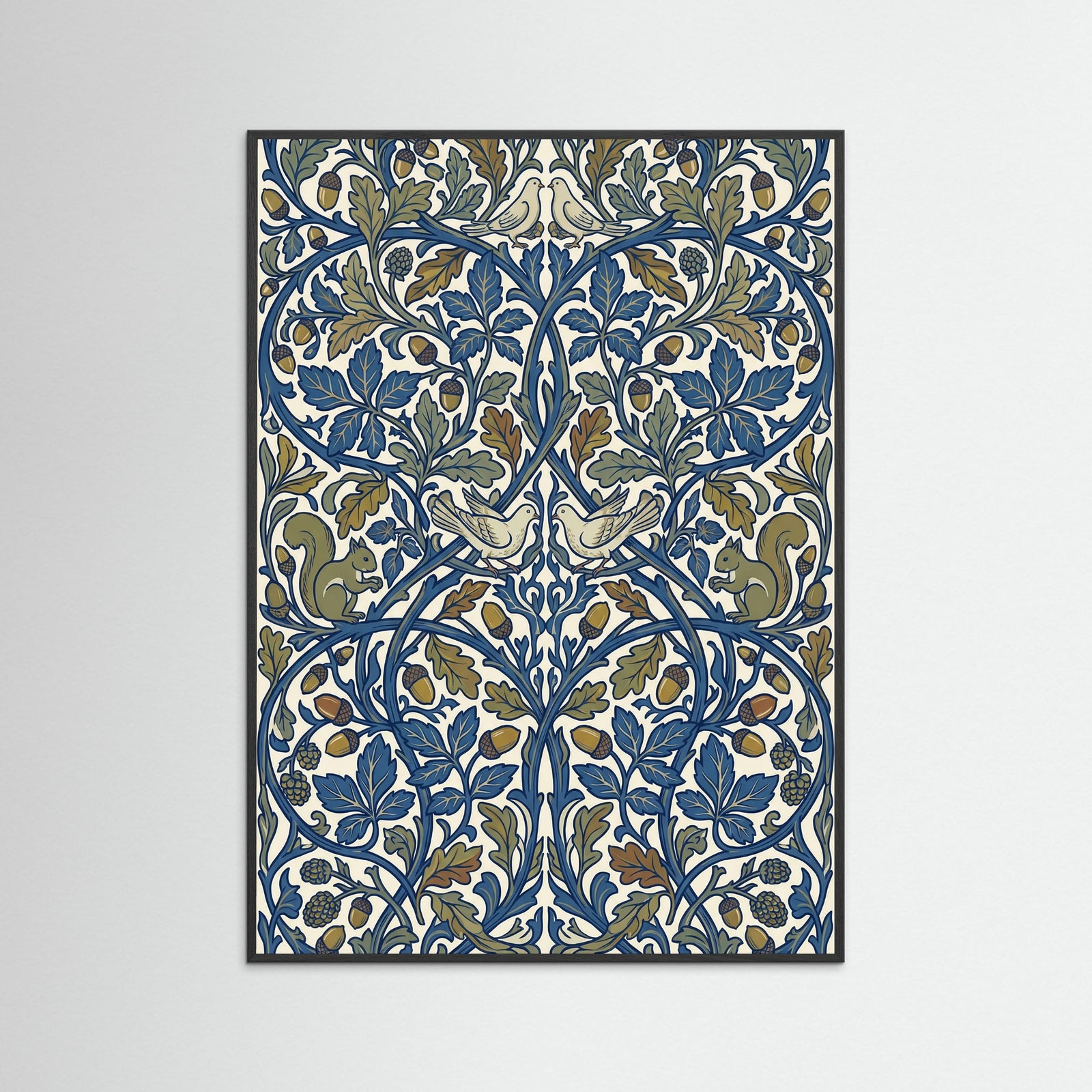 Black Wood Stylized Floral Harmony