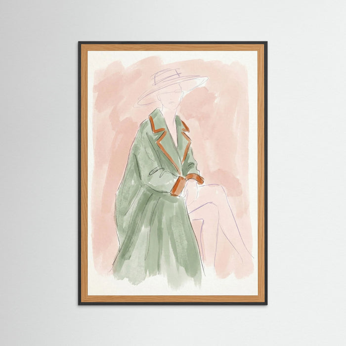 Black Wood Stylized Garment Sketch