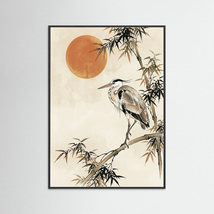 Black Wood Sunrise Crane Flight