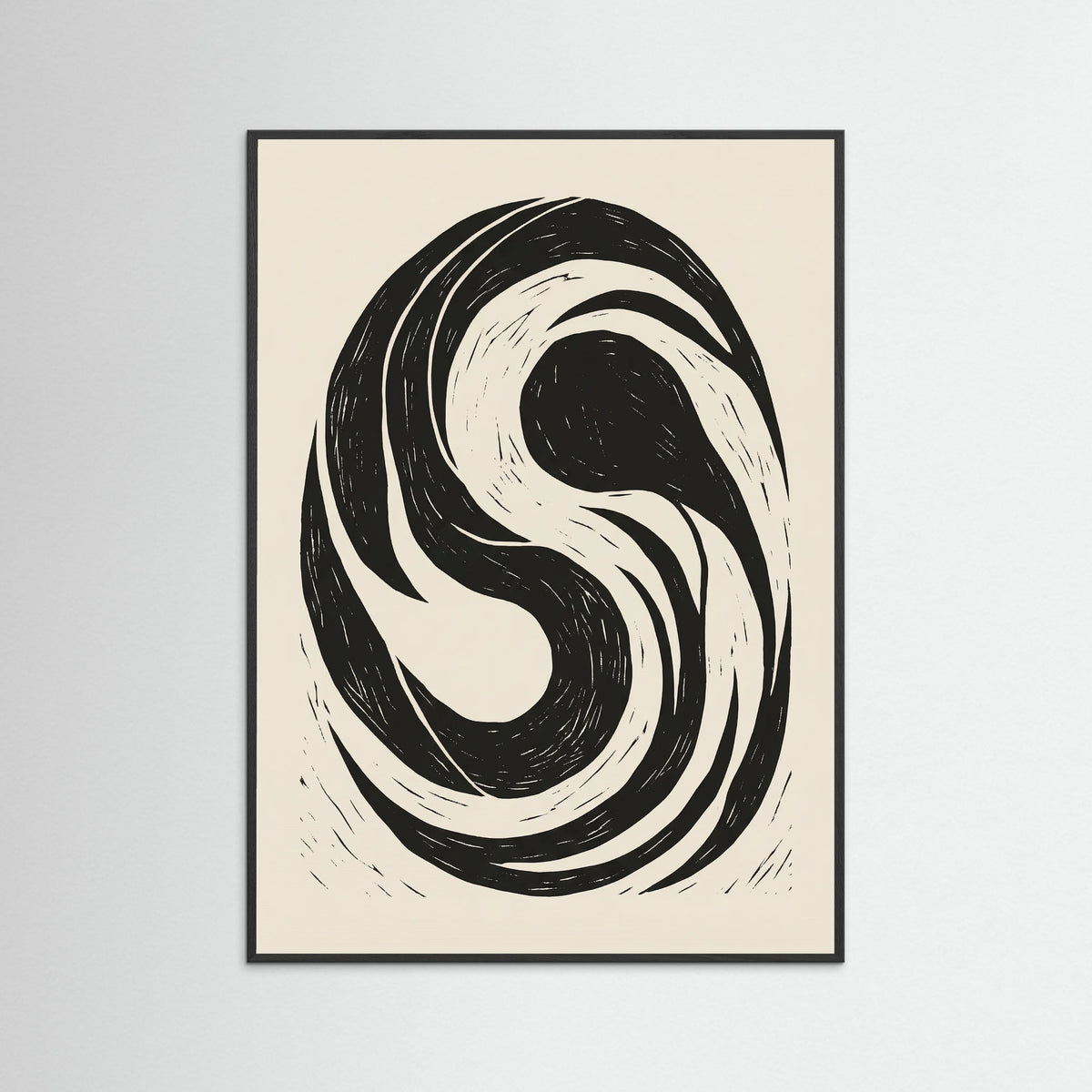 Black Wood Swirling Form