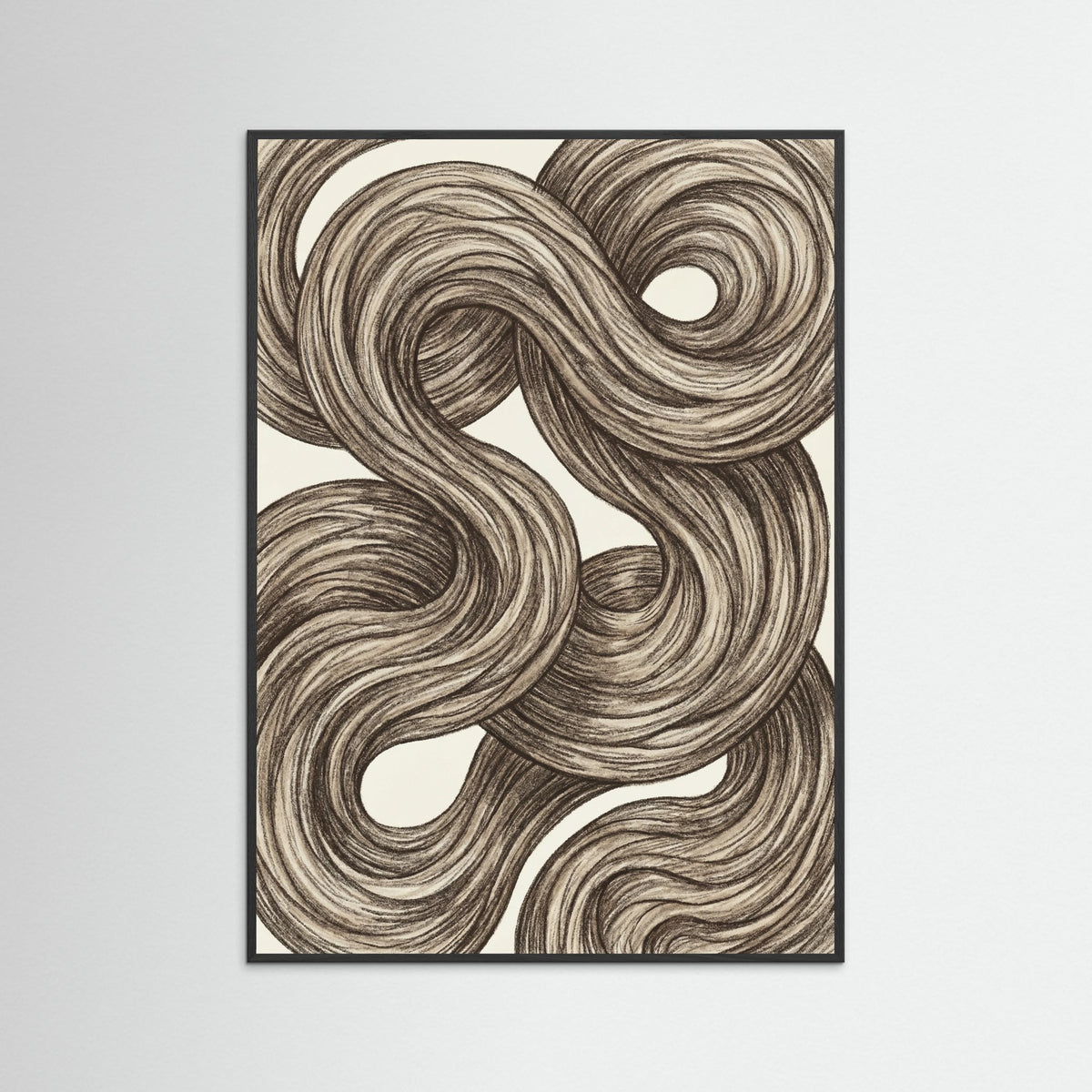 Black Wood Swirling Organic Forms