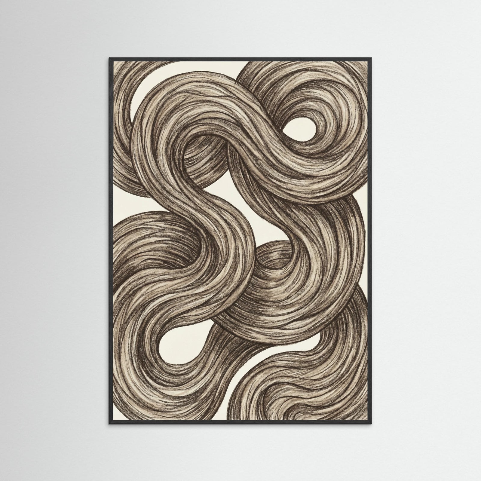 Black Wood Swirling Organic Forms