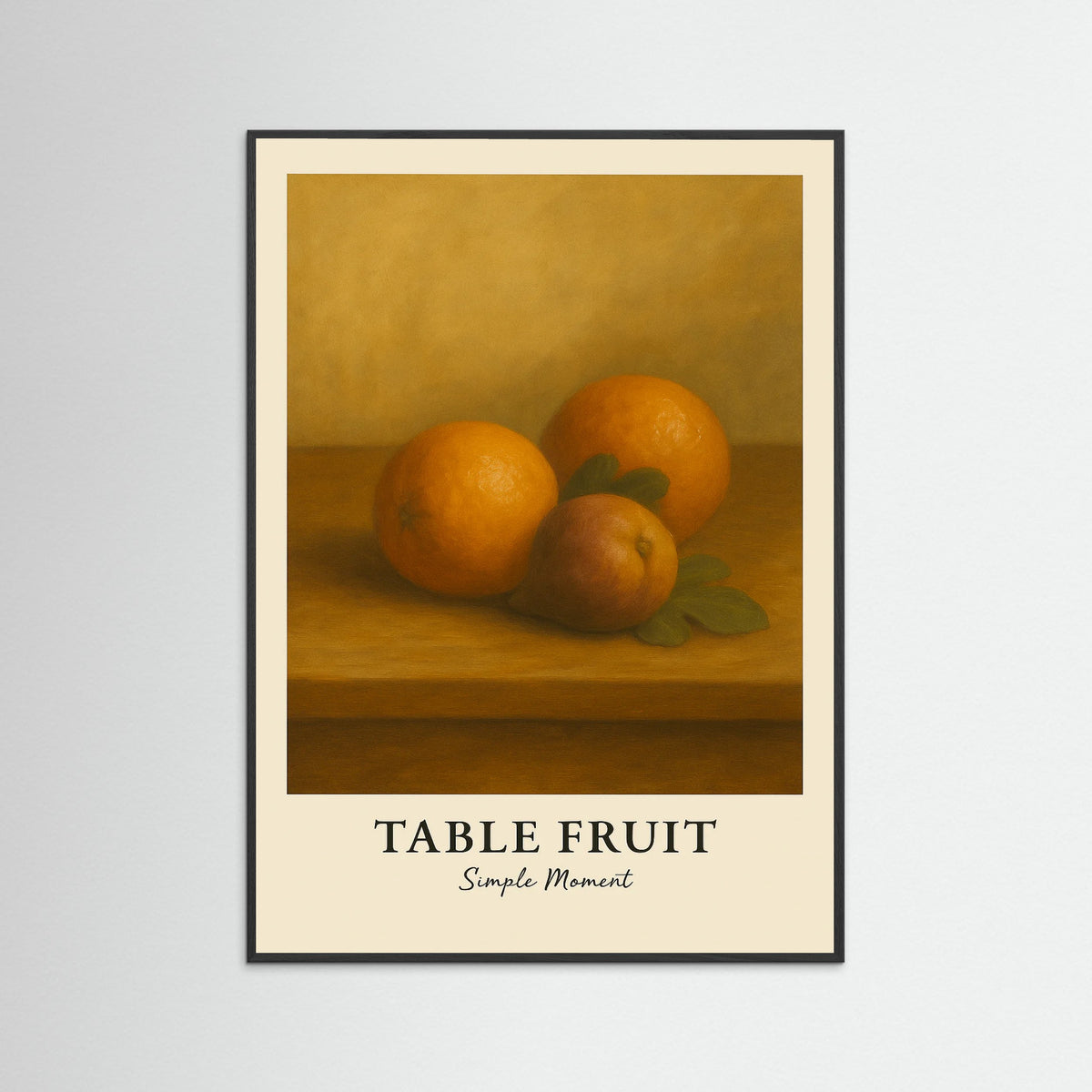 Black Wood Table fruit