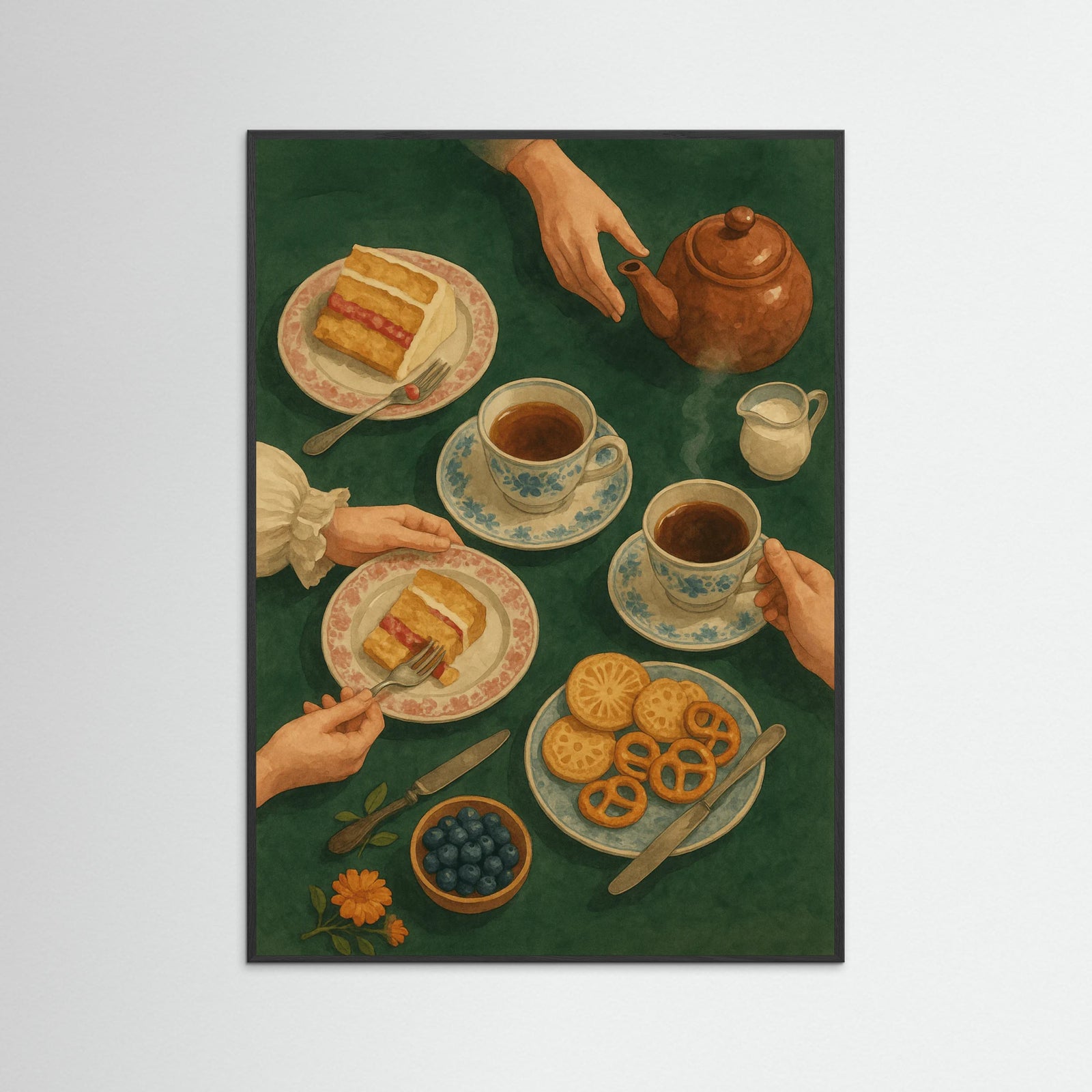 Black Wood Tea Time Arrangement