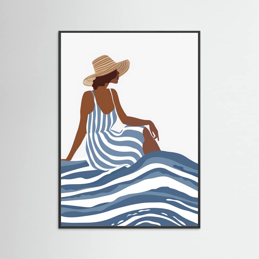 The Girl In the Striped Dress Poster – plakat og kunsttryk