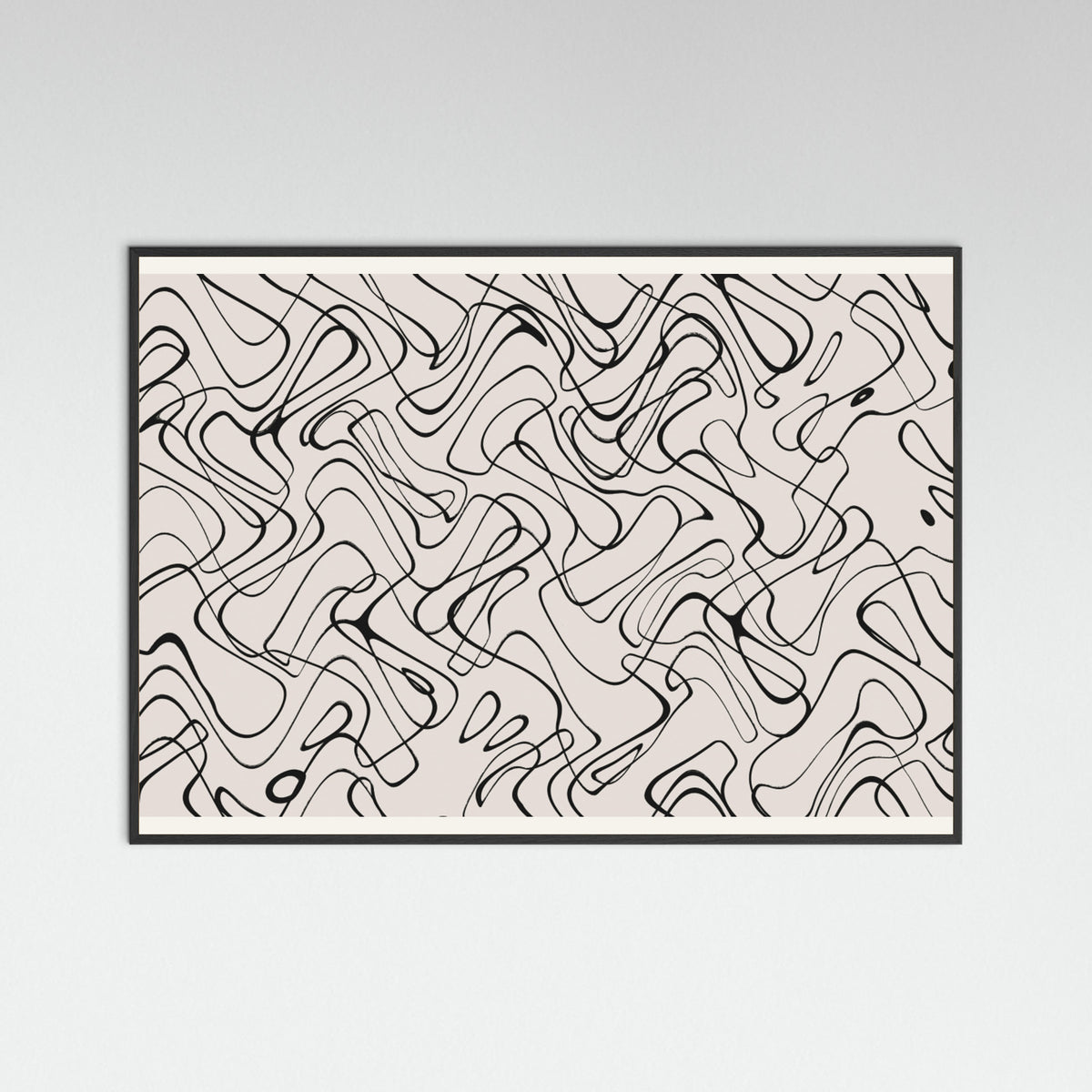 Black Wood Thin Shakey Lines Poster