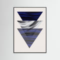 Black Wood Three Triangular Geometric Poster