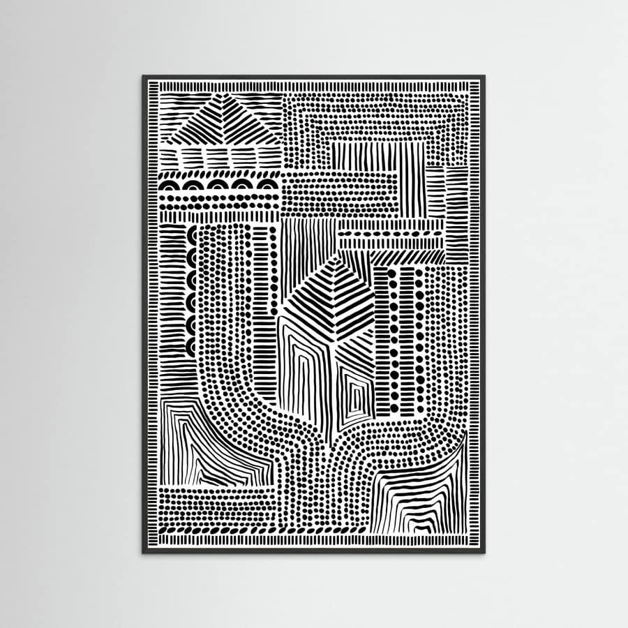 Black Wood Tribal Abstract Poster