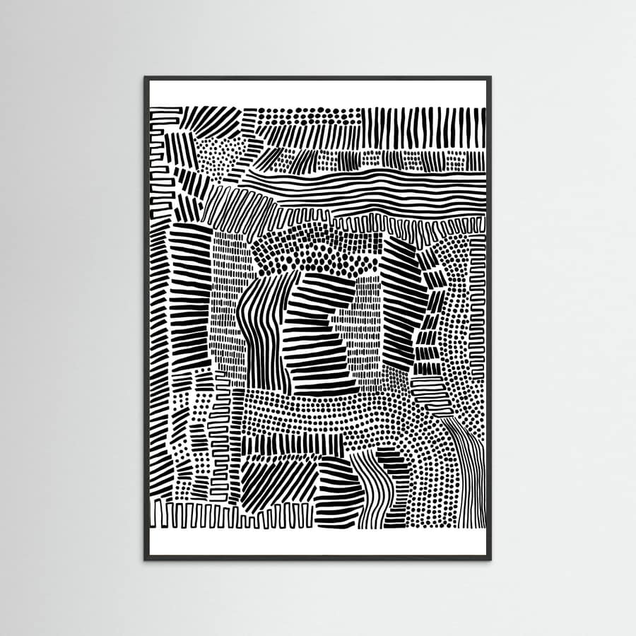 Black Wood Tribal Art Poster