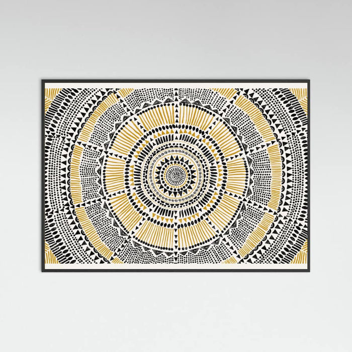Black Wood Tribal Sun Poster