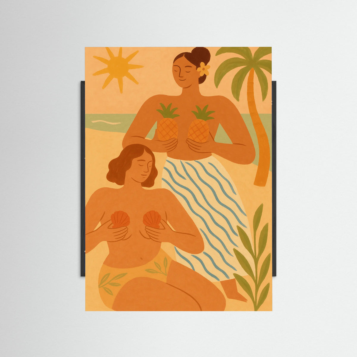 Black Wood Tropical Figures