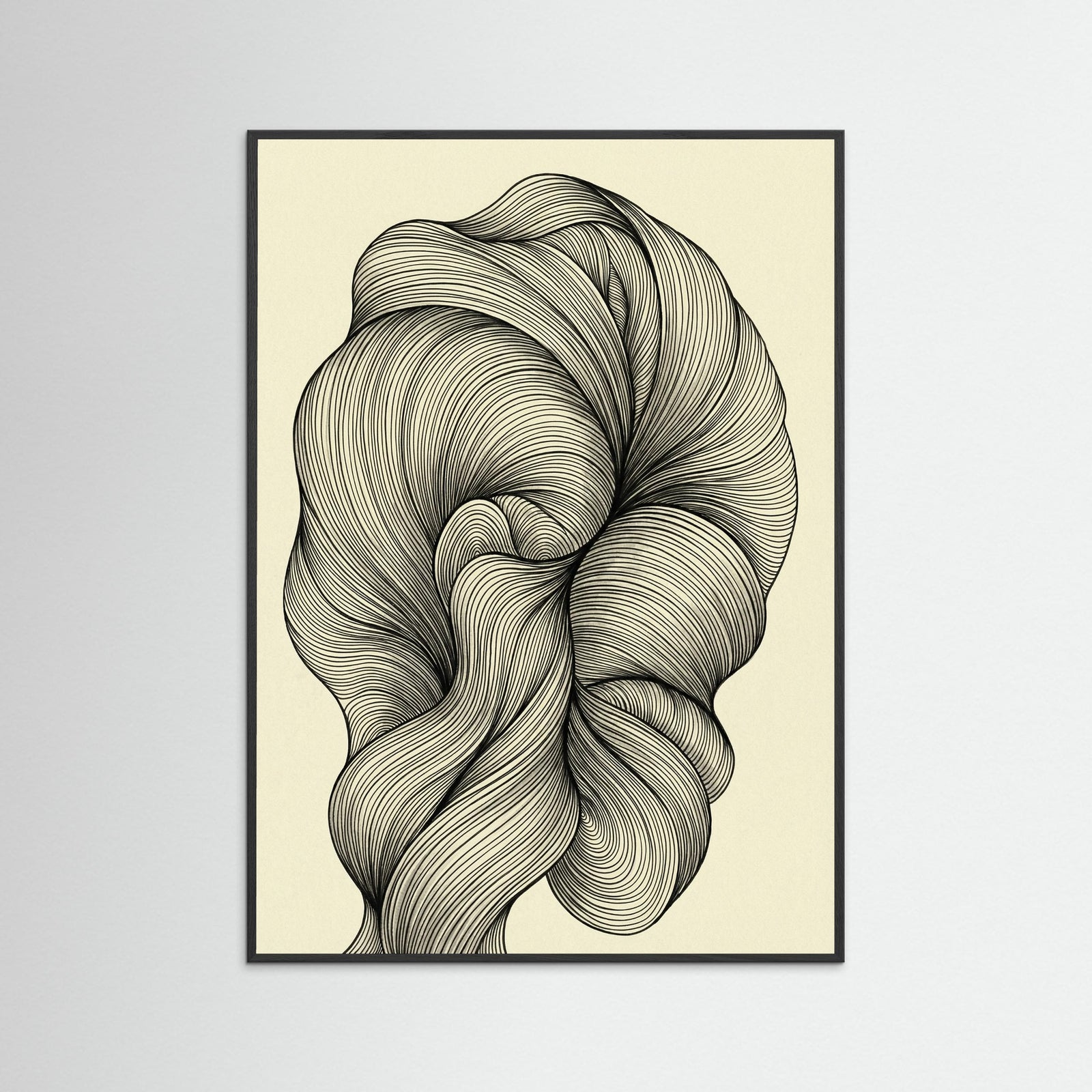 Black Wood Undulating Strands