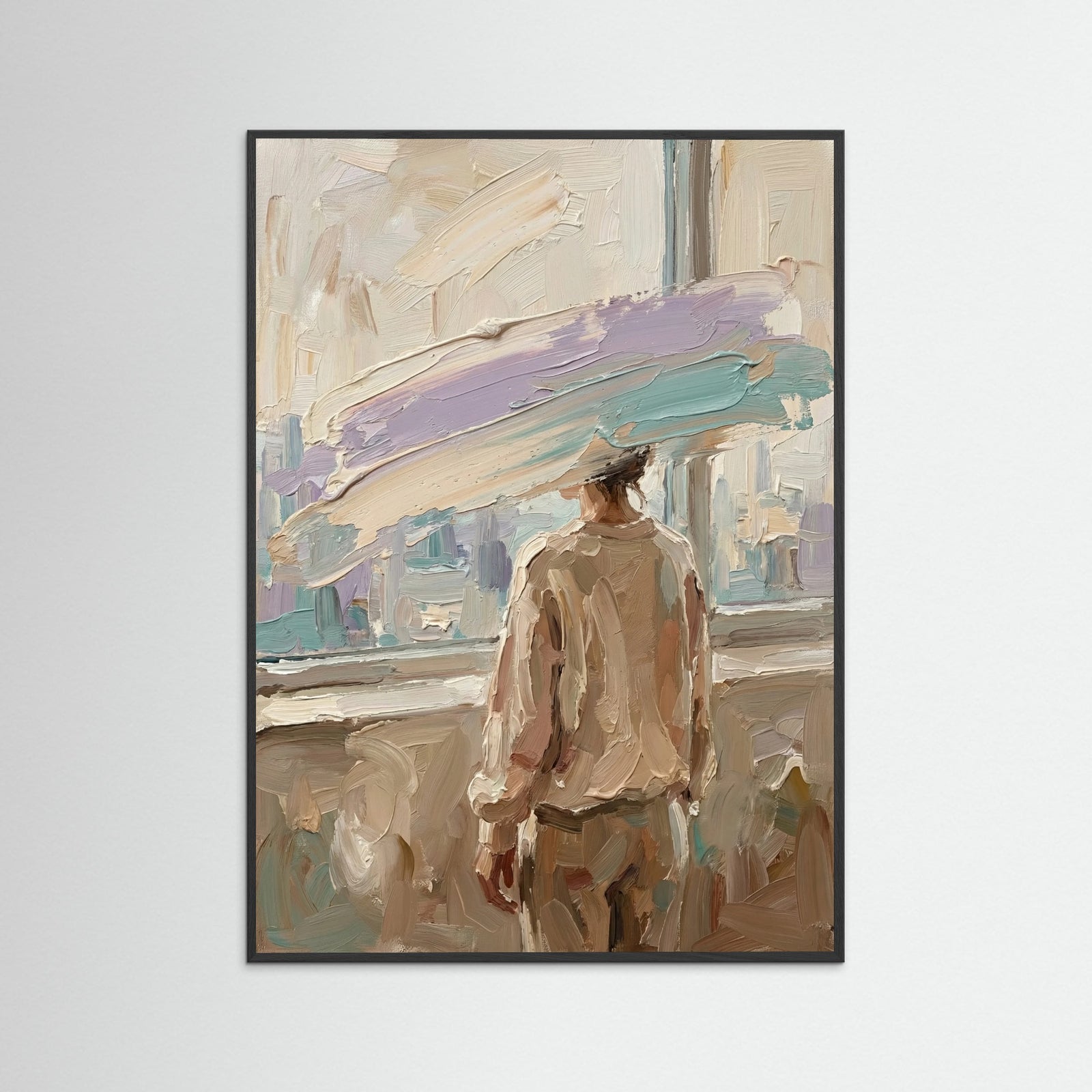 Black Wood Veiled Gaze Portrait