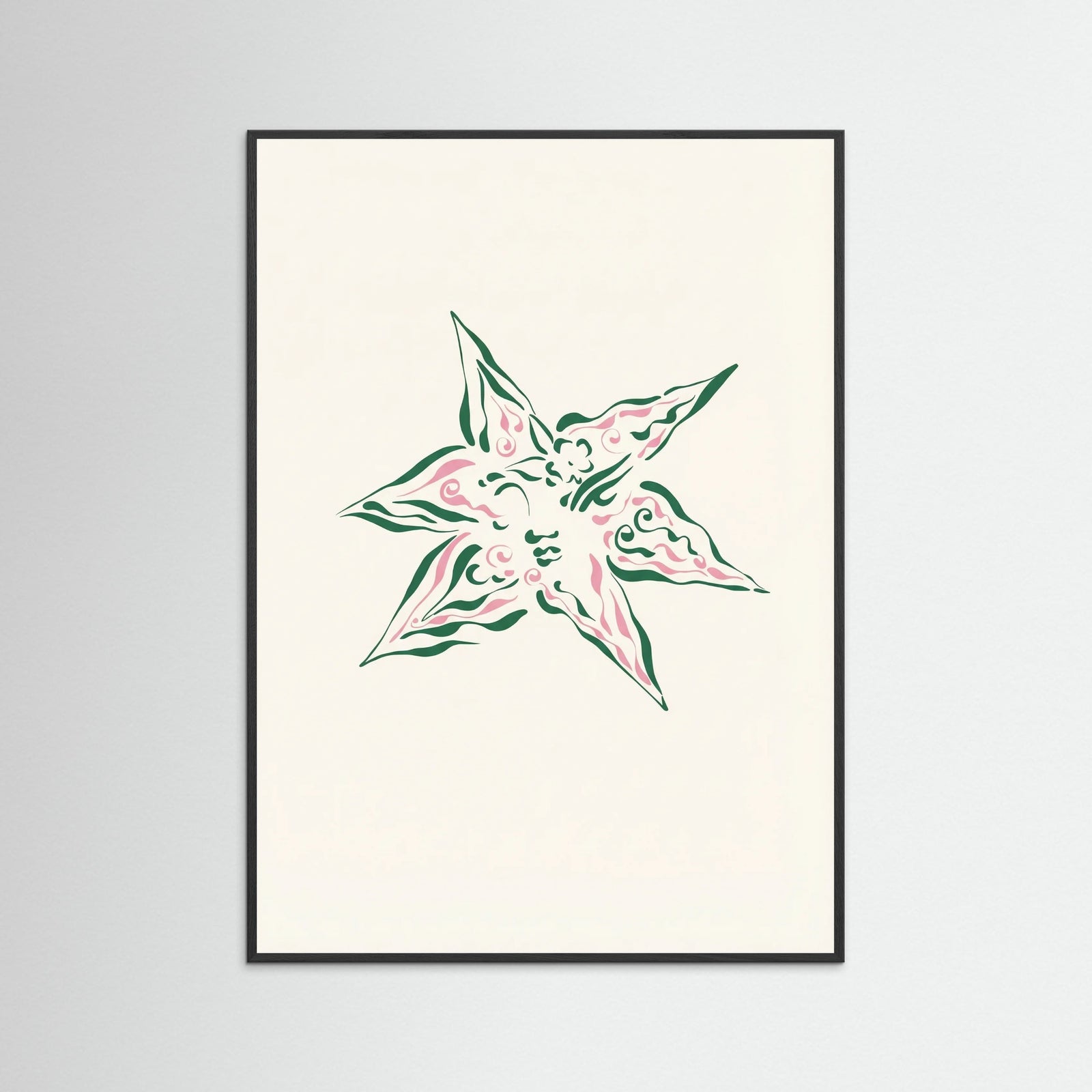 Black Wood Verdant Bloom Star