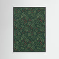 Black Wood Verdant Floral Tapestry