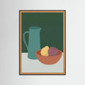 Black Wood Vessels and Fruit