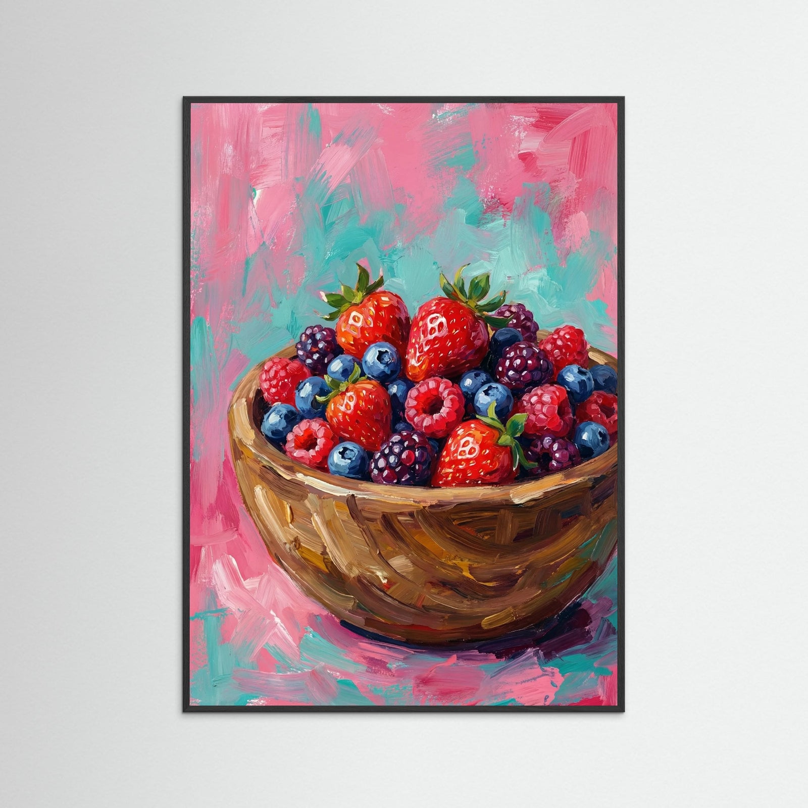 Black Wood Vibrant Citrus Still Life