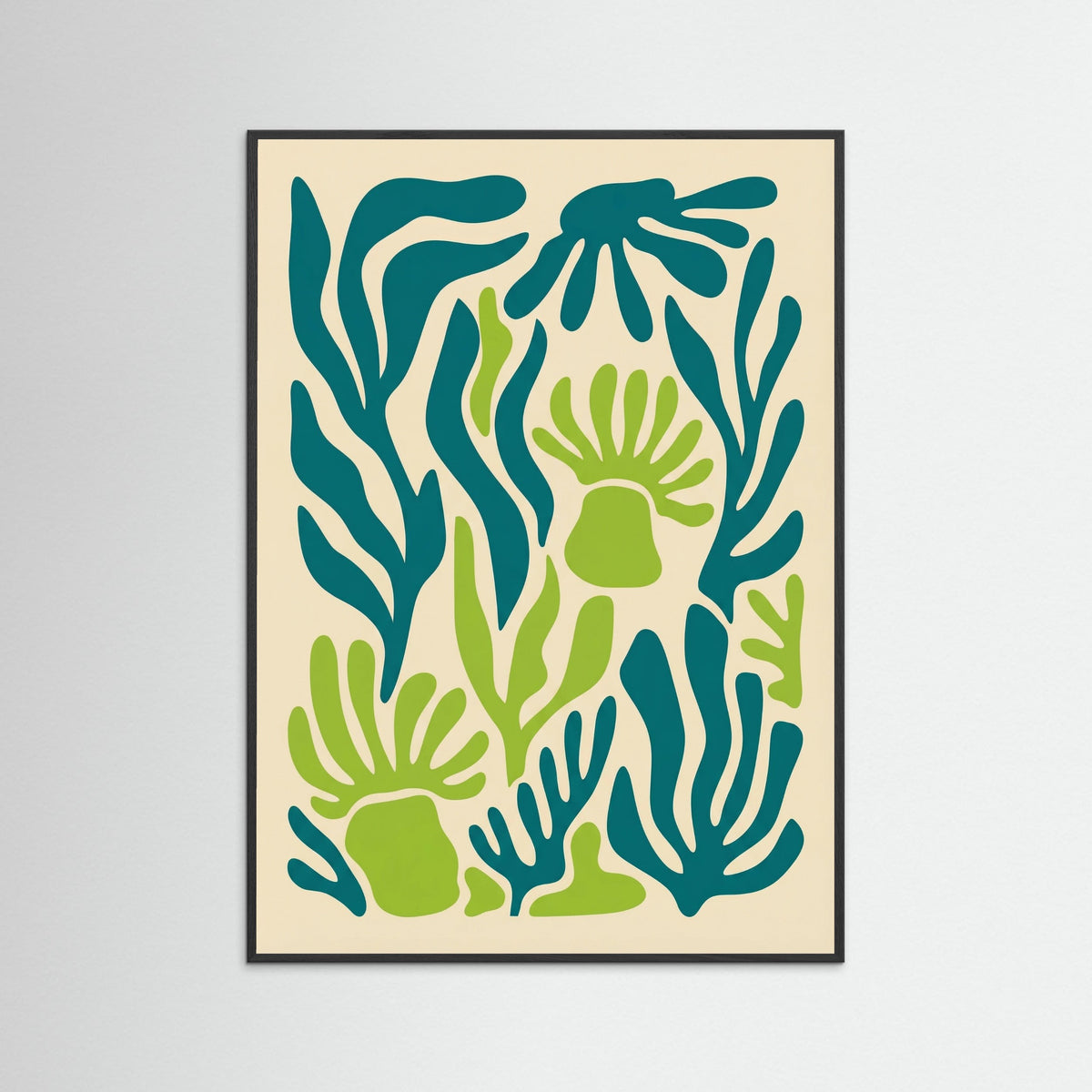 Black Wood Vibrant Coral Bloom