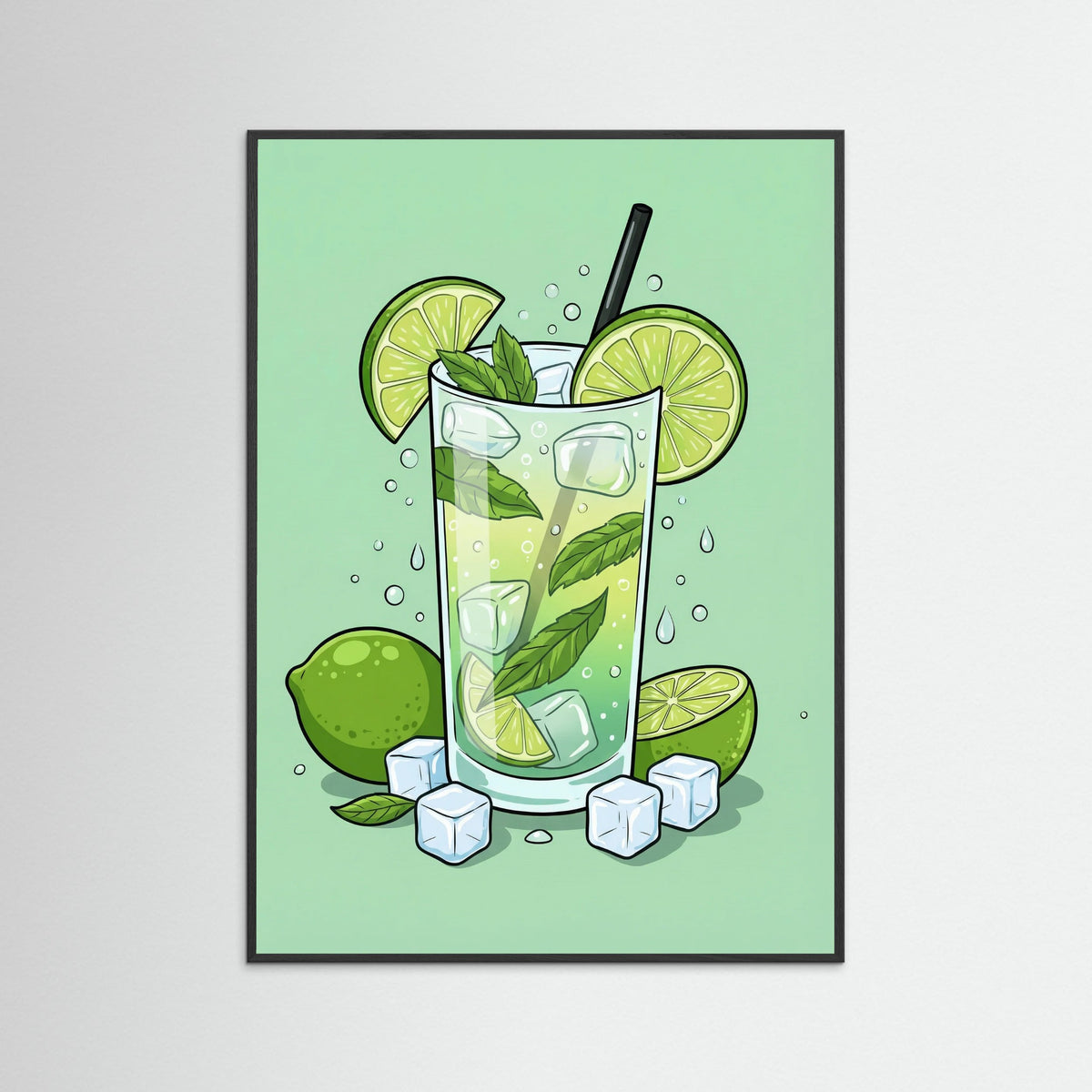 Black Wood Vibrant Mojito Art