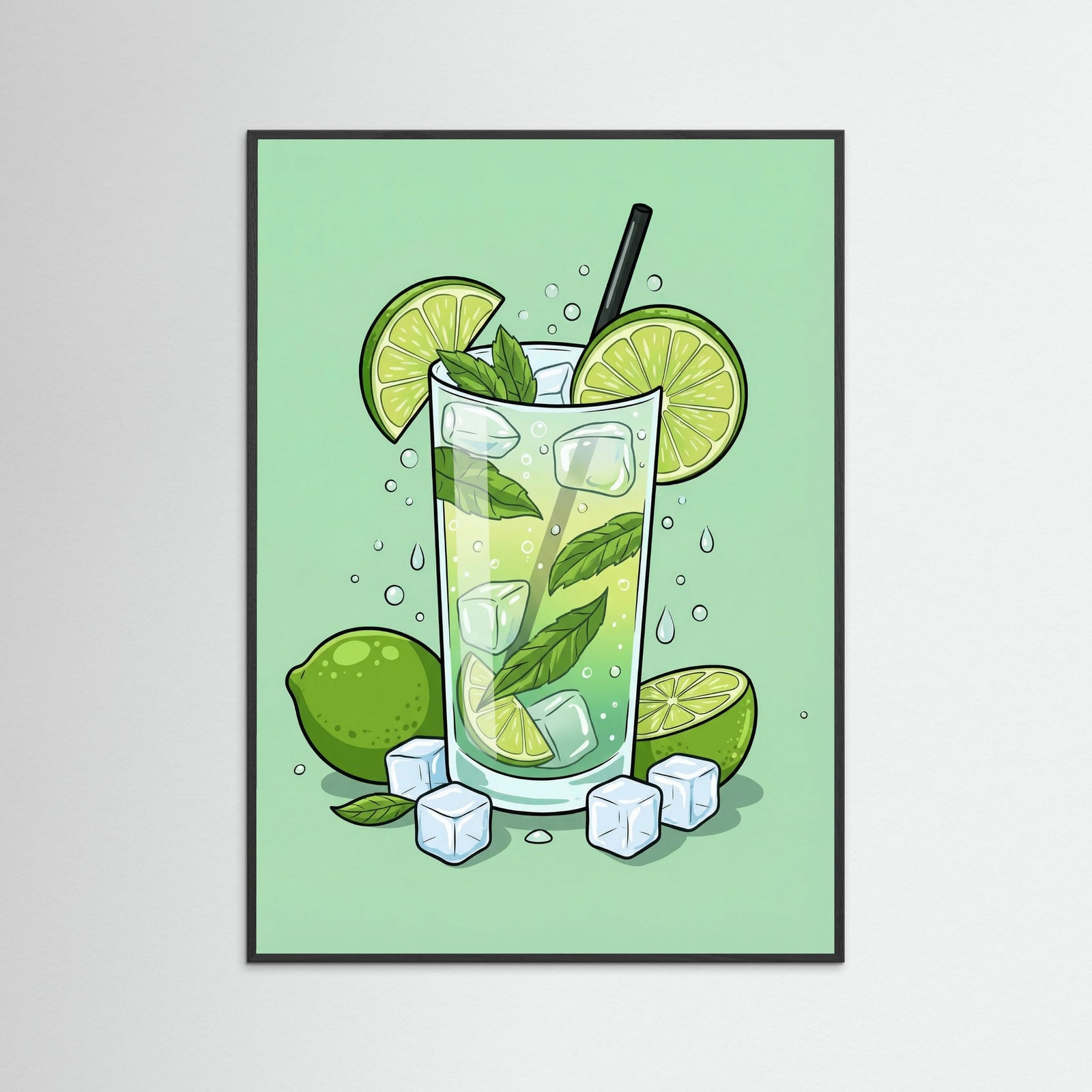 Black Wood Vibrant Mojito Art