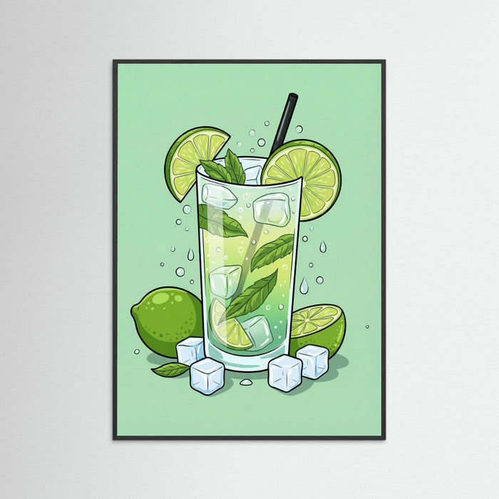 Black Wood Vibrant Mojito Art