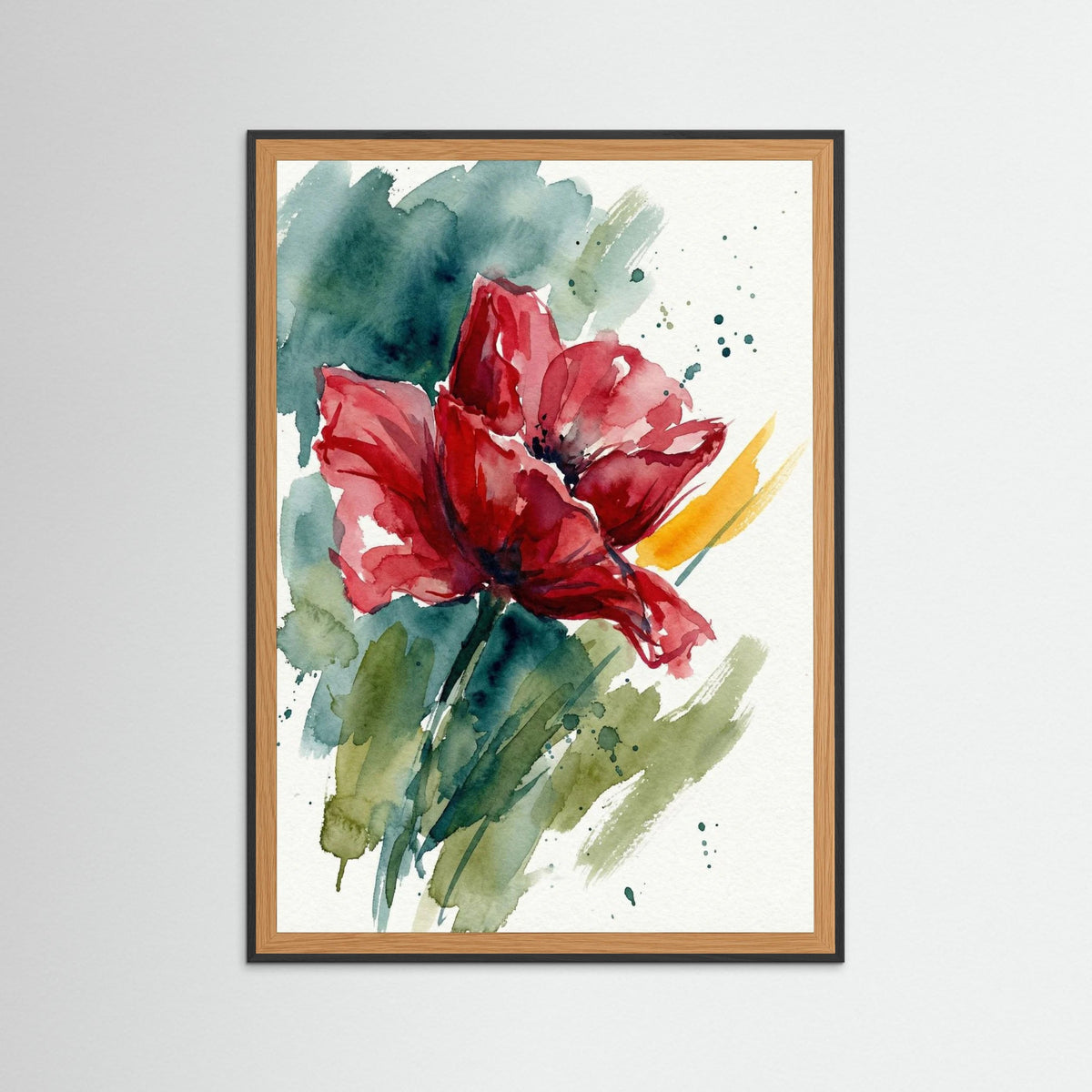 Black Wood Vibrant Poppies