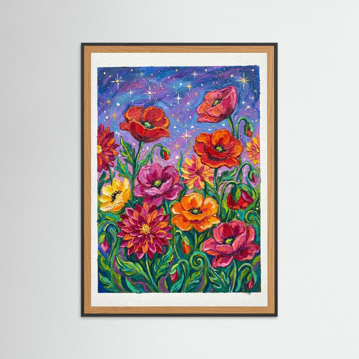 Black Wood Vibrant Sunflower Dream