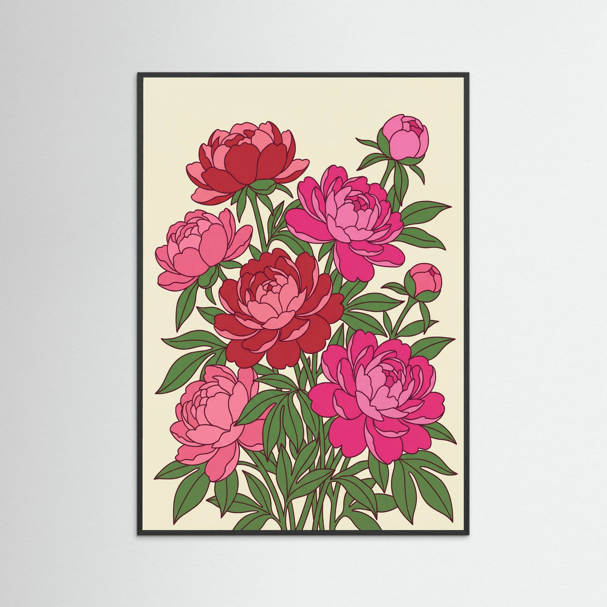 Black Wood Vibrant Tulip Vase