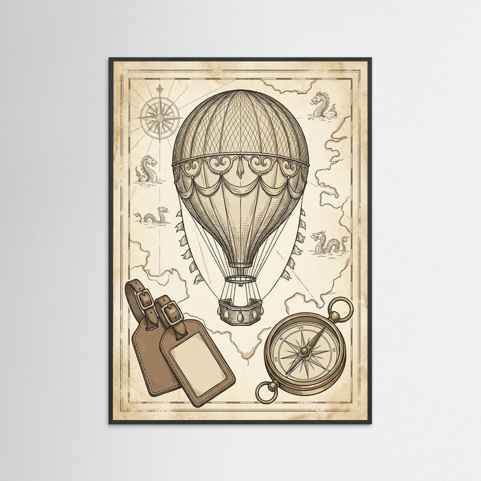 Black Wood Vintage Travel Elegance