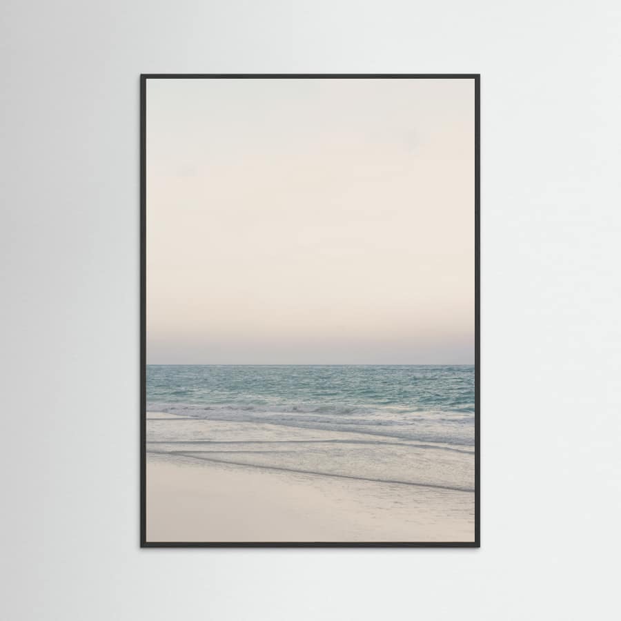 Warm Serene Beach Landscape Clear Sky Poster – plakat og kunsttryk