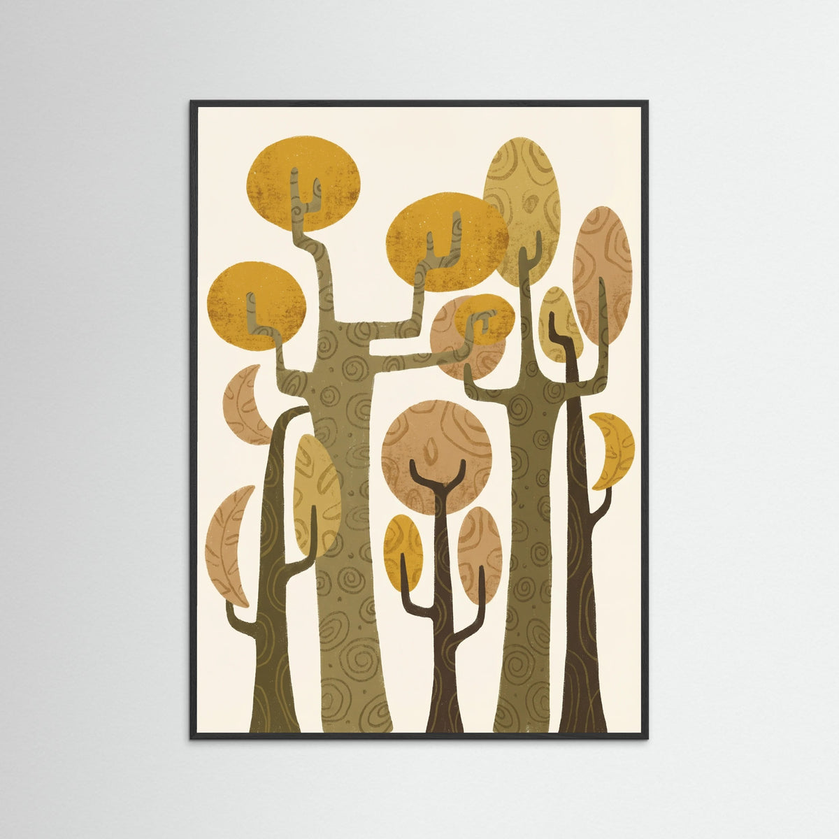 Black Wood Whimsical Abstract Tree