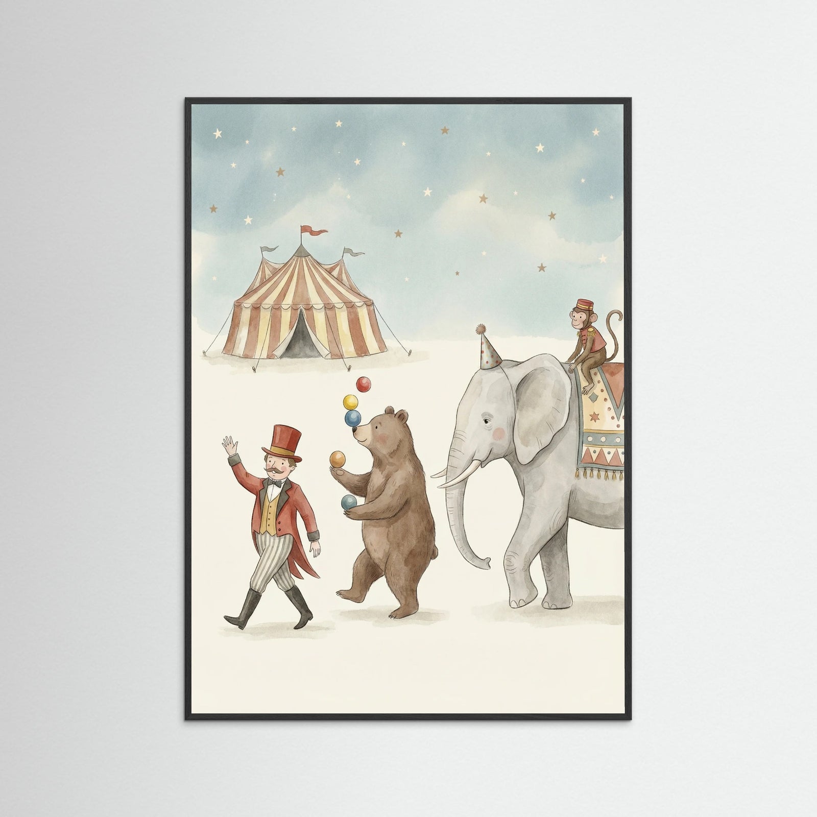 Black Wood Whimsical Circus Troupe