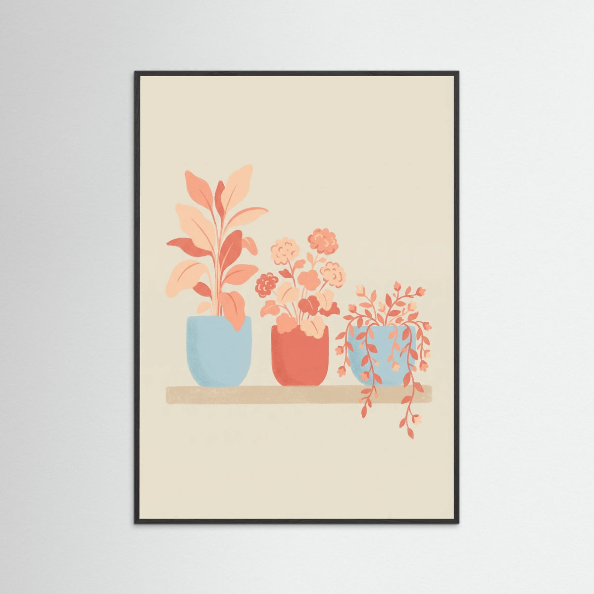 Black Wood Whimsical Floral Vase