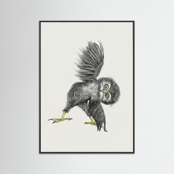 Black Wood Whimsical Owl Yoga